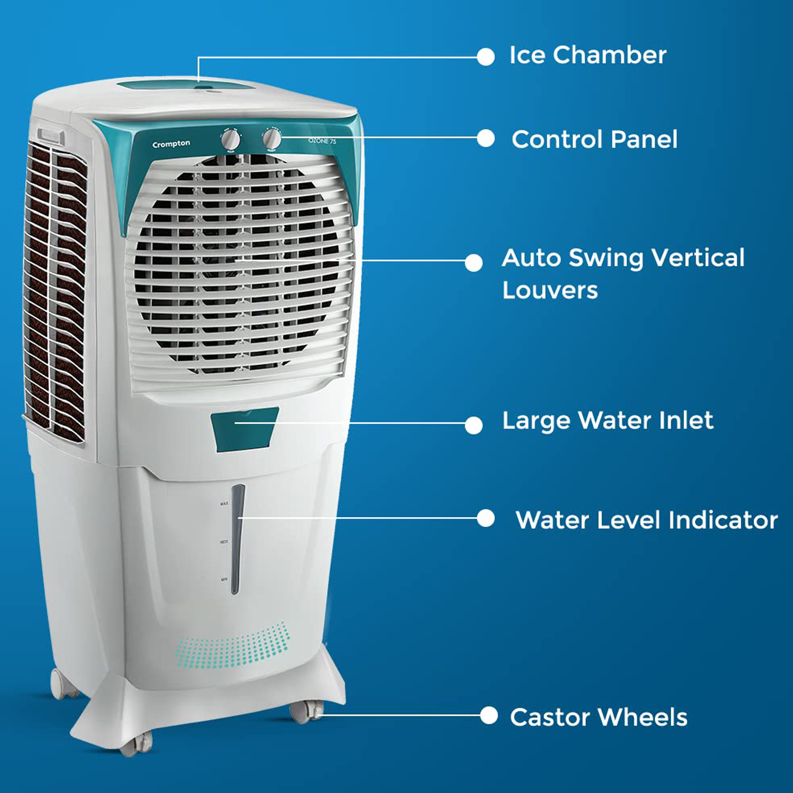 Buy Crompton Ozone 75 Litres Desert Air Cooler (4 Way Air Deflection